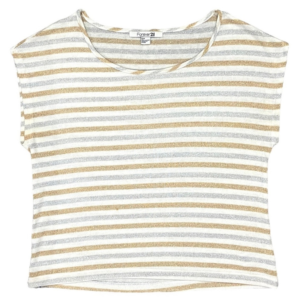 🔴 5/$20, Forever 21 metallic stripe crop top